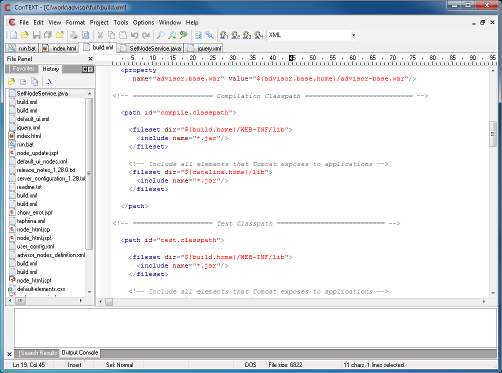 Screen shot of ConTEXT editor