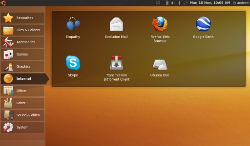 Screenshot of Ubuntu Netbook Remix